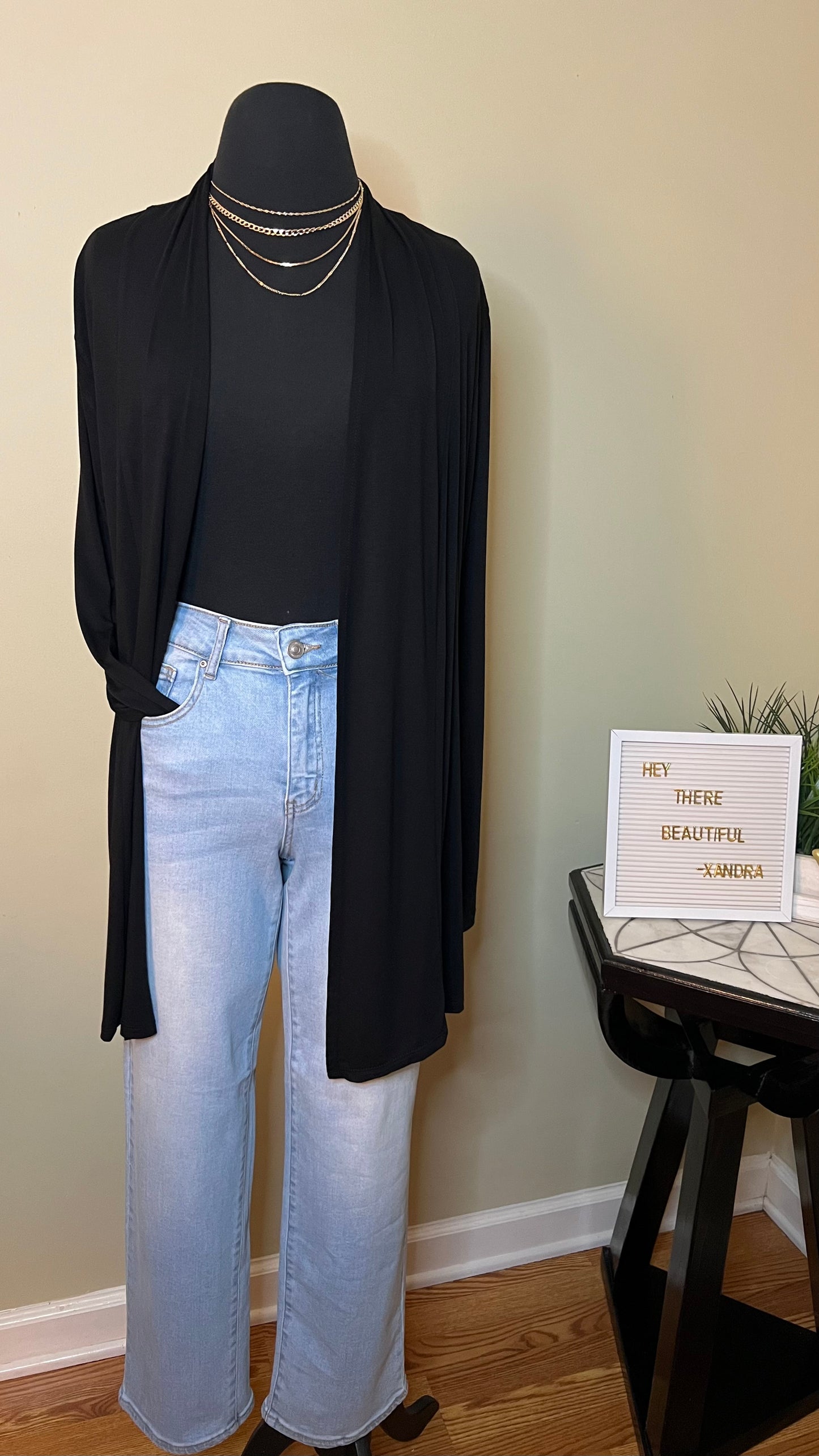 Lily Cardigan - Black (XL-2X)