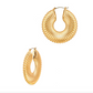 Gold Metal Scalloped Hoops
