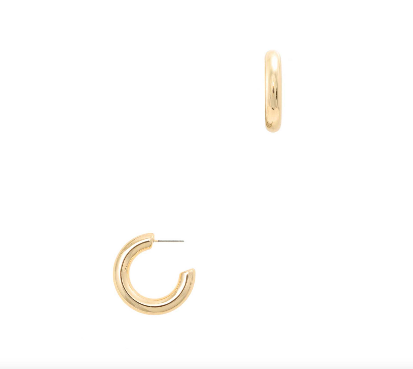 Gold Pipe Hoop Earrings