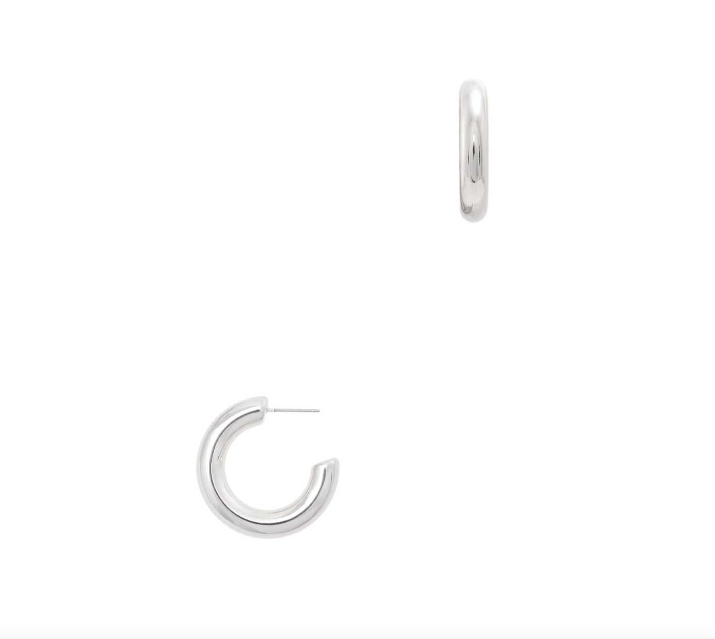 Silver Pipe Hoop Earrings
