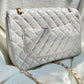 White Quilted Bag - Large