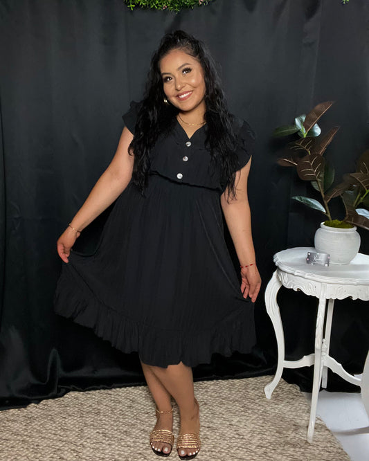 ALLEGRA DRESS - BLACK (PLUS)