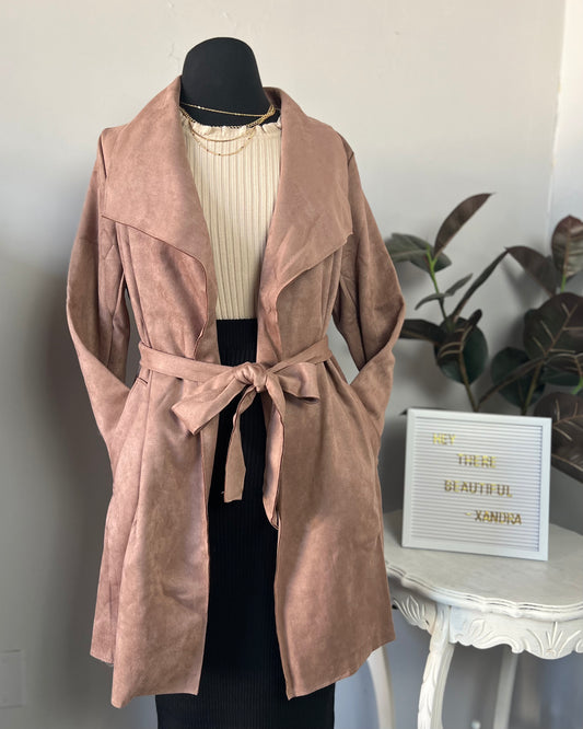 STELLI SUEDE BLAZER - MOCHA (PLUS SIZE)