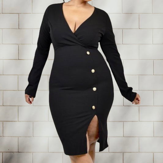 DANICA DRESS - BLACK (PLUS)