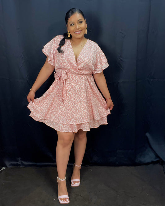 PAULINA DRESS - PINK (PLUS)