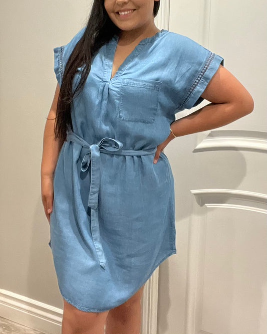 JOELLE DRESS - MEDIUM-WASH (PLUS)