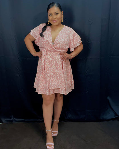 PAULINA DRESS - PINK (PLUS)