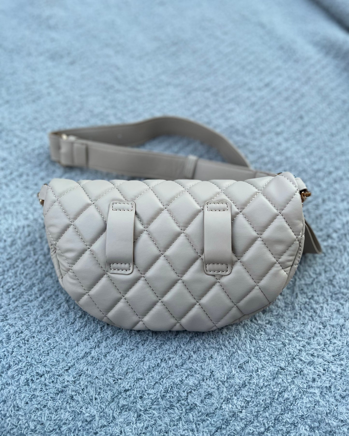 QUILTED FANNY PACK - BEIGE